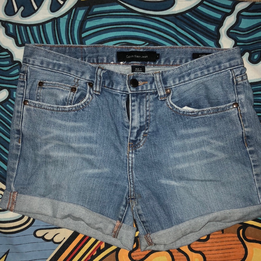 calvin klein high waisted jeans shorts